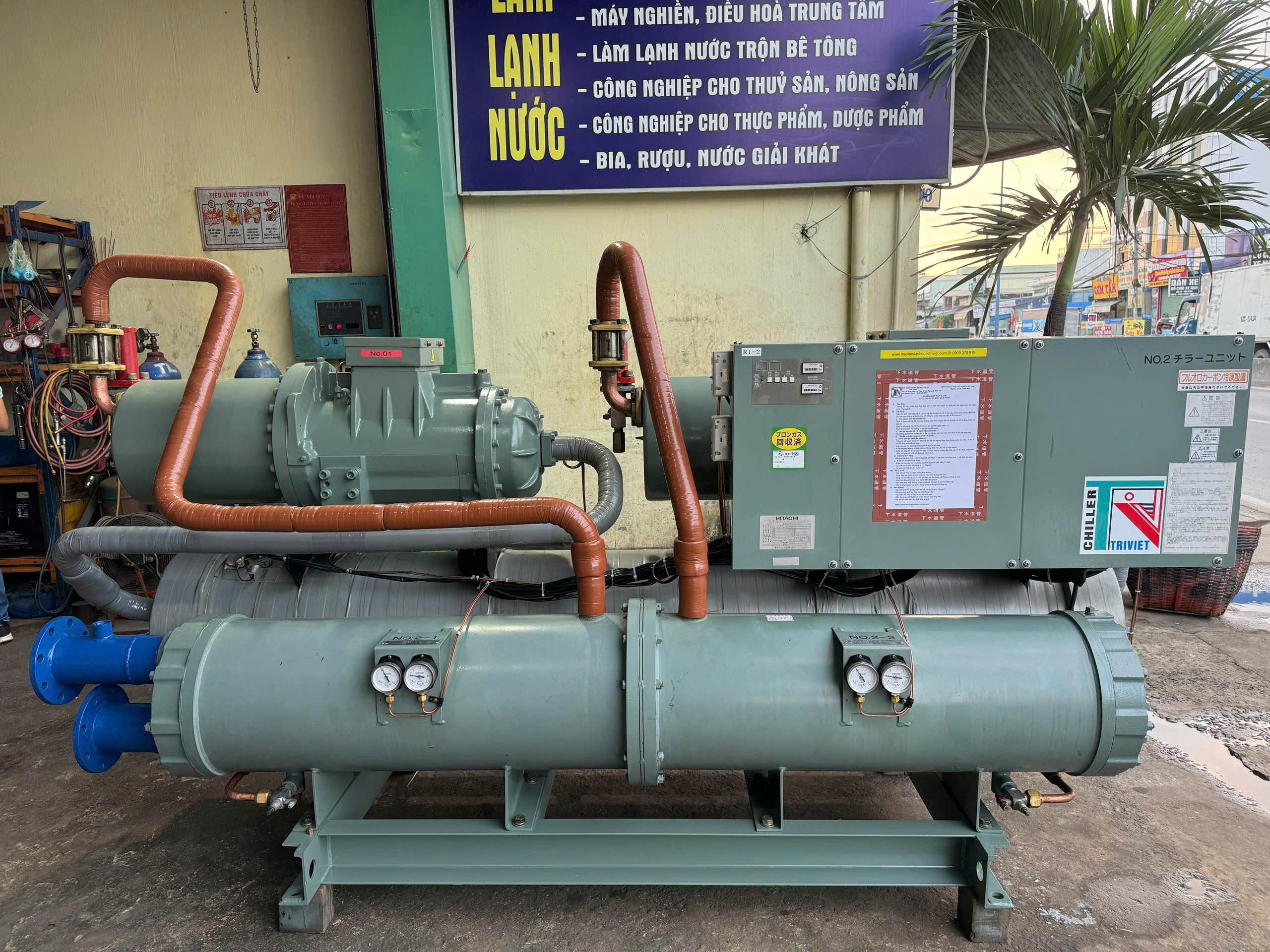 Hoàn thiện lắp đặt Chiller Hitachi tại Phú Mỹ